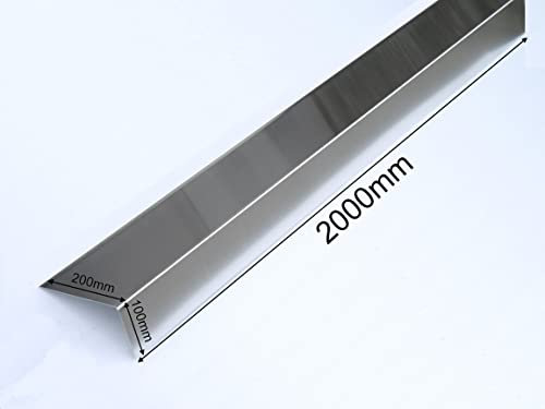 Alu Winkelblech 200x100 mm x 2000mm Kantblech Winkel 90° Alu L-Winkel in vielen Maßen Alu Blank Natur Fassaden Verkleidung Dach Wand Abdichtung Mauer Abdeckung (200mm x 100mm x 2.000mm)