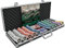 Bullets Playing Cards, Designer Pokerkoffer 'Christopher' Deluxe Pokerset mit 500 Pokerchips aus recyceltem Polystyrol