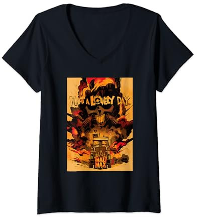 WB 100: Mad Max Fury Road What A Lovely Day T-Shirt mit V-Ausschnitt