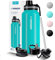 Wessper Botella Agua Acero Inoxidable 1L Botella Termica Sin BPA con 3 Tapones | Marina Elegante Botella Resistencia al Rayado, fácil de Limpiar | Termo Agua Fria/Caliente para Niños Adultos