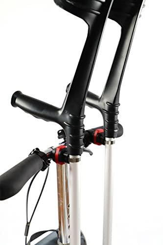 Gehstützen Halterung MOBI ROLL - Klickfix Halterung Set, Adapter Mini Quad, Unterarmstütze Krücken Halter, Krückenbefestigung (schwarz/rot)