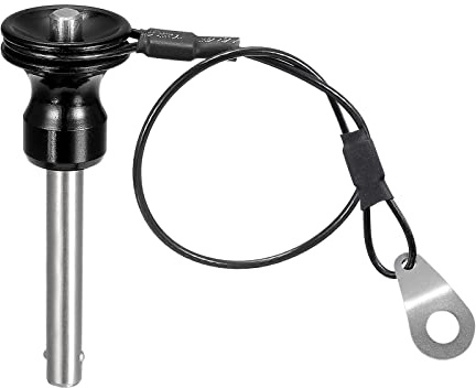 sourcing map Kugelverriegelungsstifte mit Knopfgriff, 304 Edelstahl, Schnellspannstift Bolzen mit 21 cm Draht (6 mm-30 mm)