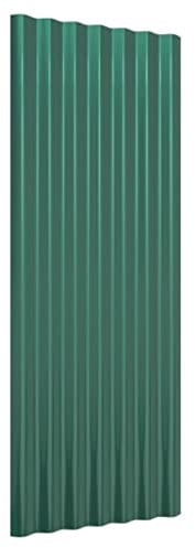 vidaXL 12x Panneaux de Toiture Tôles Profilées Bricolage Toit Cabane Abris de Jardin Étable Maison Mobile Acier Enduit de Poudre Vert 100x36cm
