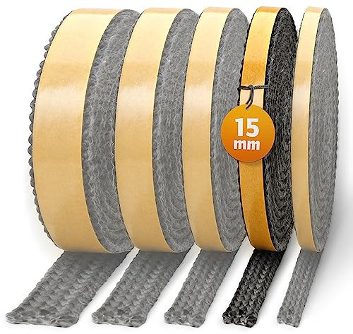 Hitzebeständiges Dichtband - Selbstklebend, Glasgewebe hitzebeständig bis 550°C. Länge 3 Meter. für Kamin, Ofen, Ofenrohre, Reinigungsklappen. Made in Germany (15x3mm)