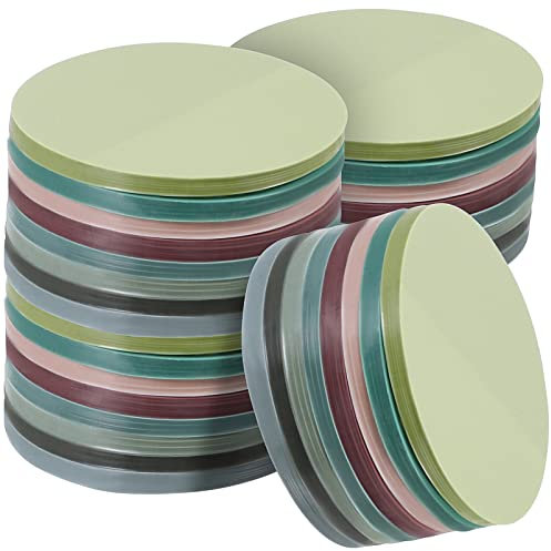 OWLKAY Haftnotizen, 1200 Blatt runde Haftnotizen, durchscheinende Klebeblöcke, Selbstklebende Notizzettel, Marker, Seitenregister, beschreibbare Notizetiketten for Büro-Schulplaner