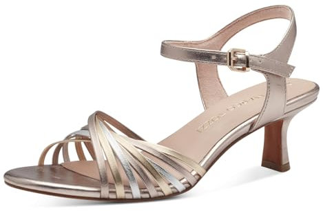 MARCO TOZZI Damen Sandalen mit Absatz mit Verstellbarem Riemen Elegant, Mehrfarbig (Rose Met Comb), 39 EU
