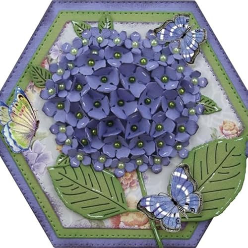 JIHFOHHA Realistic 3D Flower Hydrangea Cutting Die Embossing Metal Dies Cut for DIY Scrapbooking Album Decorative Paper Crafting Card Making