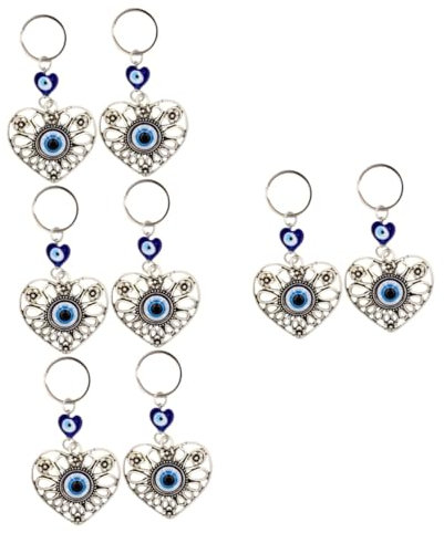 ibasenice 8 Stk Schlüsselanhänger Schlüsselbund khimar hijab auto spiegel Anhänger des bösen Blicks Schlüsselringe Vintage- hängender Charme des bösen Blicks Modeanhänger Taschen