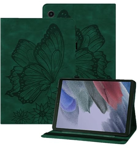 Rostsant Hülle für Samsung Galaxy Tab A9+ 11 Zoll PU Leder Brieftasche Magnetisch Stand Tablet Schutzhülle für Samsung Galaxy Tab A9+ 11 Zoll SM-X210/SM-X215/SM-X216 Dunkel Grün