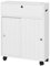 kleankin Mueble Auxiliar Baño Moderno Armario de Baño con 4 Ruedas 2 Agujeros para Papel 2 Armarios y Estantes Ajustables Mueble Auxiliar de Almacenaje para Salón 52x17x67 cm Blanco