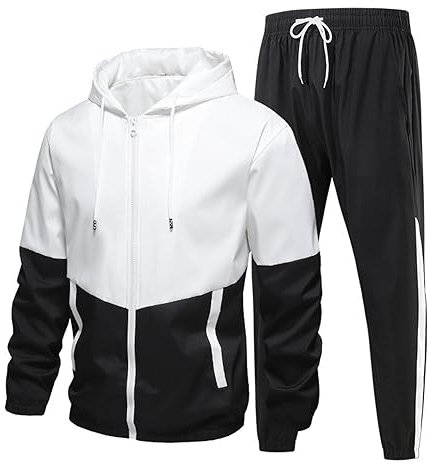 Generisch Herren Jogginganzug, Trainingsanzug Langarm Jogging Fitness Freizeitanzug Für Sport Outdoor Jogginganzug Baumwolle Sportanzug Handball Schuhe Männer Winter Sets (6XL, Schwarz)