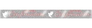 FANCYDRESSCOZ Party-Banner für Mädchen, Konfirmation, Rosa, holografisch, glänzend, glitzernd, riesige Party-Dekoration, Girlande, recycelbar, umweltfreundlich