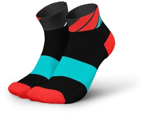INCYLENCE Laufsocken kurz für Damen und Herren mit leichter Kompression,1 Paar (DE/NL/SE/PL, Numerisch, 35, 38, Regular, Regular, Ladders Black Inferno)