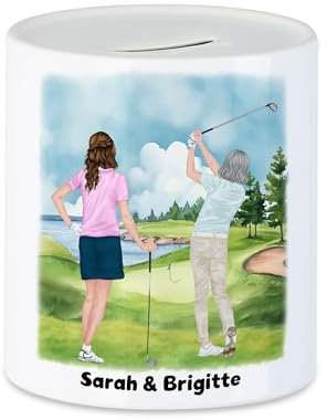 Kiddle-Design Golfer Freundinnen Spardose Personalisiert Golfgeschenk für Golfspieler Golftrainer Geschenkidee Geburtstag Golfer Frau Golf Gadget