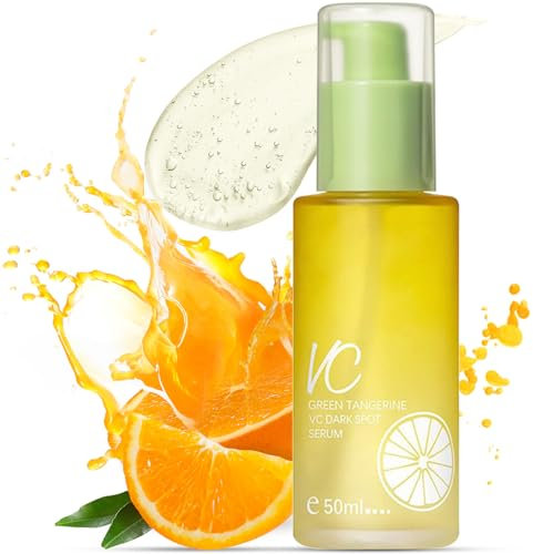 Green Tangerine Vitamin C Serum, Vitamin C Dark Spot Serum, Moisturizing Brightening Skin, Balance Skin Tone, Reducing Wrinkles Acne Marks, Hydrating Vitamin C Serum with Niacinamide, Arbutin, 50ML