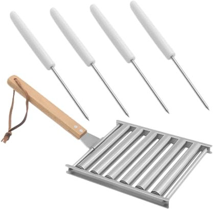 Garneck Hotdog-roller Für Grill Grillrost Würstchengrill Mit Abnehmbarem Design Edelstahl Für Camping Outdoor-zubehör Rollrost Für Grilltöpfe Tragbarer Grillrost Ofenendhalter Für Picknick