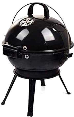 Carbón de leña portátil para exteriores con tapa, cocina al aire libre, barbacoa de carbón para acampar, barbacoa plegable, barbacoa redonda