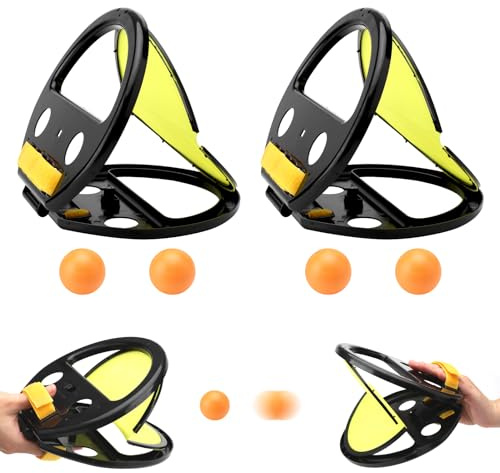 Fangballspiel, Ballspiel für draußen, Ball Fangspiel Kinder, Geschicklichkeitsspiel zum Werfen Ballfangspiel Werfen Und Fangen Ballspiel Strandspielzeug Geeignet für 3 Jahre und älter 2 Sätze 4 Kugeln