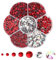 3000PCS Hotfix Strasssteine, Rot Strasssteine für Textilien, Glitzersteine zum Basteln, Kristallsteine zum Kleben 7 Größen 2mm-8.6mm Rhinestones für Kleidung Schuhe DIY Handwerk Geschenk(Rot)