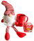 Pink Positive Christmas Gift Set: Red Mug with Gnome Decoration & Hot Chocolate Bomb - Christmas Gonk, Mug & Hot Choco - Perfect for Christmas Decorations, Sale Clearance & Tree Decor