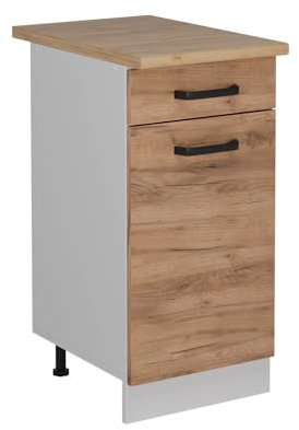 Vicco Küchenunterschrank R-Line, Goldkraft Eiche, 40 cm AP Eiche