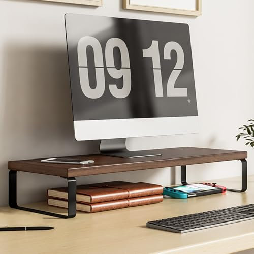 Onxyrbyte Elevador Monitor, Soporte Elevador Monitor Mesa, Madera, Ergonómico, para Monitores