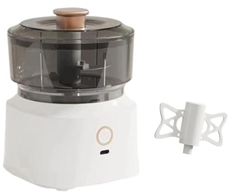 Okeeyseda 350ml Electric Garlic Chopper Mini Food Processor with Usb Charging for Onions Meat and Spices with Food Mixer White