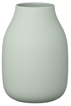 blomus Vase -COLORA- | Blumenvase aus Keramik | Farbe Desert Sage | Größe L Ø14x20H cm | hochwertige Handarbeit