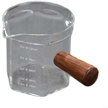 Innovatives Küchenzubehör Elegante 120 ml Espresso-Kaffeekanne aus transparentem Material und Holzgriff (einzelner Mund)