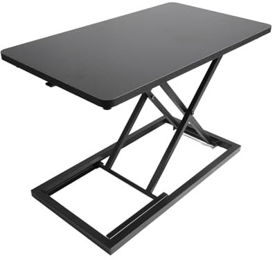 Stehschreibtisch, Stand Desk Converter Office Desk mit 7 Zahnradklapper Laptop -Schreibtisch Erhöhung des Rahmens Mobile Arbeitstisch Ständiger Computerhubtisch für Standtisch Sit -Stand (Black)