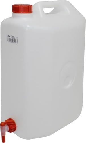 Lattina - plastica bianca con rubinetto, capacità 20 litri, ideale per lo stoccaggio di liquidi, resistente e durevole. *