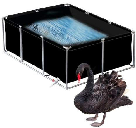 uofgcru Laghetti da Giardino Fuori Terra,Piscina da Esterno,laghetto per Pesci in Tela con Staffa, Piscina Semplice per Piscina Giardino per Laghetti, Fontane(Black-3×3×0.6m)