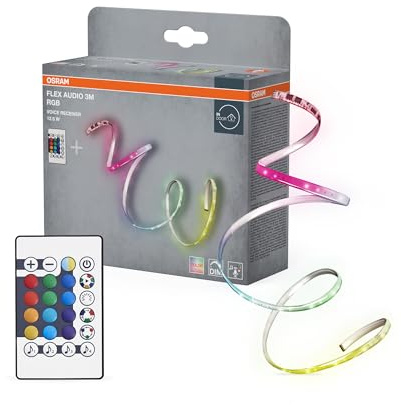 OSRAM FLEX AUDIO 3M LED-Streifen VR RC, weiß, 10W, 120lm | Flex Audio Voice Receiver, Ambient Mood Light, Weiß, 25000 h, 1-Pack
