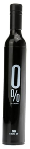 SAFIGLE Forma di Bottiglia Ombrello Anti-uv di Vino Nero Pieghevole | Protezione per Sole e Pioggia, Struttura in Plastica Dura e Metallo, Tessuto Poliestere, Viaggio