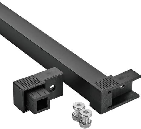 FIX1 Griffstange, Aluminium schwarz eloxiert, bis 1200 mm Breite | Einhandverriegelung mit Adapter für Schwerlastauszüge und frontlose Schubladen, ideal für Fahrzeugbau.