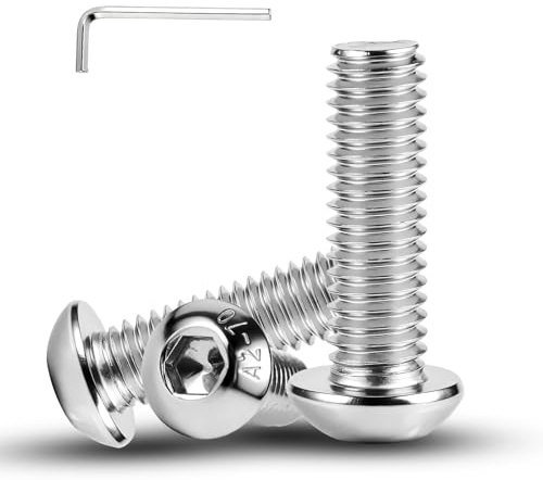 THFJWJ 40 Stück Linsenkopfschrauben Innensechkant M5x20 mm | A2 V2A 304 Edelstahl,inklusive Schraubenschlüssel,Halbrundes Design，Einteiliger Innensechkant，für Möbel und im Bauwesen