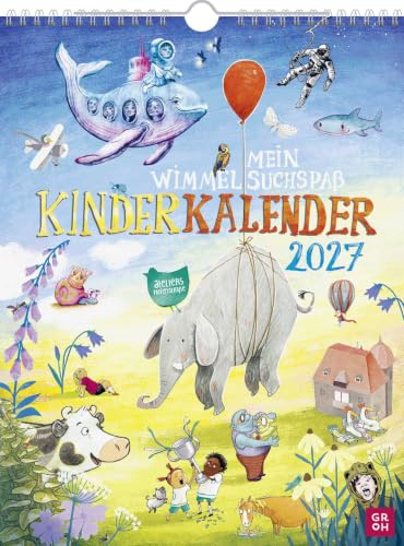 Wandkalender 2027: Mein Wimmel-Suchspaß Kinderkalender: Mit 12 fantasievollen Illustrationen des Ateliers Hafenstraße | Monatskalender für Kinder ab 4 Jahren