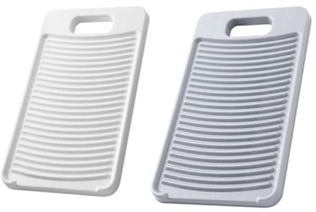 iplusmile Set 2 Pezzi Washboard in Plastico Bianco, Tavola da Lavare Pratica e Antiscivolo per Pulizia di Vestiti e Pannolini, per Uso Domestico