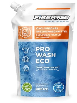 FIBERTEC Pro Wash Eco Ökologisches Waschmittel flüssig 500ml - Waschmittel für Outdoorbekleidung & Funktionskleidung, Biologisch abbaubar, Made in Germany
