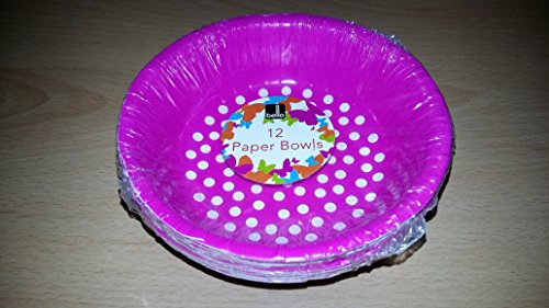24 Pack 13cm Paper Bowls Pink