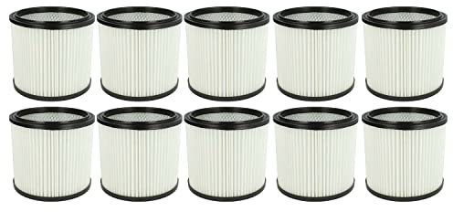 vhbw 10x Faltenfilter kompatibel mit Aqua Vac 6309 P, 6400 F, 7002, 73031, 7000, 73021, 73007, 670, 650, 730, 700 Staubsauger - Patronenfilter, Weiß