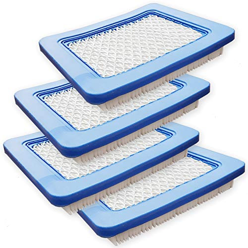 Luftfilter (4 Stück) kompatibel mit Briggs & Stratton 3,5 PS – ersetzt 491588/399959 – passend für Sabo, Wolf, John Deere u. a. – 13x11,2x2,1 cm