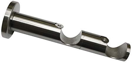 Gardinia Kombiträger 2-Lauf offen für Ø 25/25 mm Edelstahl-Optik 8/6 cm