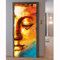 3D Türaufkleber Buddha-Statue Türtapete Wandbild Selbstklebend Vinyl Wasserdicht Abnehmbar Türfolie Türposter Fototapete Schlafzimmer Hauptdekoration 88X200Cm