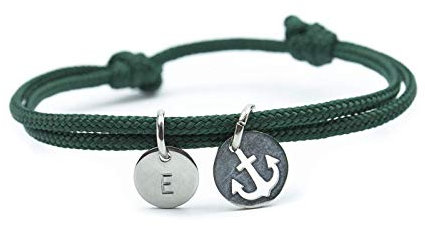 Segel Armband Anker Buchstabe Edelstahl Gravur verstellbar