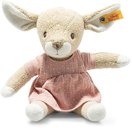 Steiff Kuscheltier GOTS Raja Reh, Süßes Stofftier, Jungen, Mädchen & Babys ab 0 Monaten, Plüschtier 26 cm, Rosa, 242434
