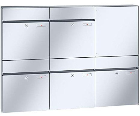 RENZ/Plan / 5er Aufputz-Briefkastenanlage Wand-Briefkasten / V4A-Edelstahl/Volumen 28 L/Dein-Briefkasten.de