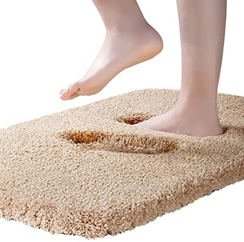 ROLIZOE Tapis de Bain Extra Epais Tapis Salle de Bain Antidérapant Tapis Sortie de Douche Très Absorbant Tapis de Sol Salle de Bain Ultra Doux en Microfibre Lavable en Machine 40 x 60cm,Beige
