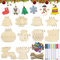 Natale Ciondolo in Legno, Kit Ciondolo In Legno Natale Addobbi, Decorazioni Natalizie in Legno, Tag Regalo In Legno Di Natale per Decorare Albero di Natale Fai da Te Etichette Regalo (A)