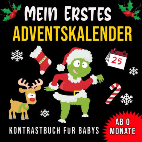 Mein erster Adventskalender Kontrastbuch für Babys ab 0 Monate: 25 Weihnachtsbilder Zur Stimulierung Der Sehkraft Von Kleinkinder | ... Adventstag | Nikolaus Geschenk Für Neues Baby